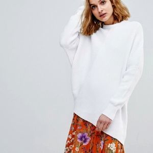 FREE PEOPLE Downtown Asymmetrical White Sweater